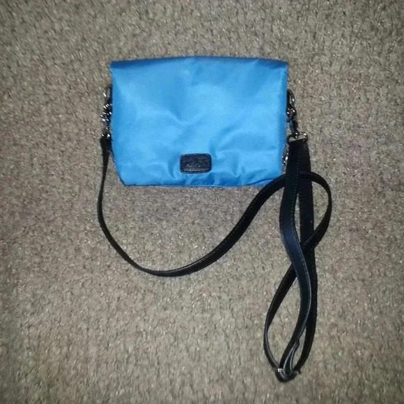 CO-LAB BY CHRISTOPHER KON-Blue Nylon Foldover-Shoulder/Crossbody Bag-Excellent - Picture 3 of 7